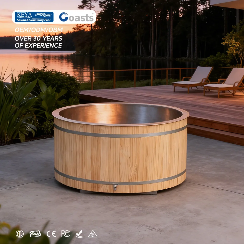 

Athletes Fitness Ice Bath Smooth Steel Liner Ice Bath Barrel 1 Person Cold Plunge Chiller and Tub