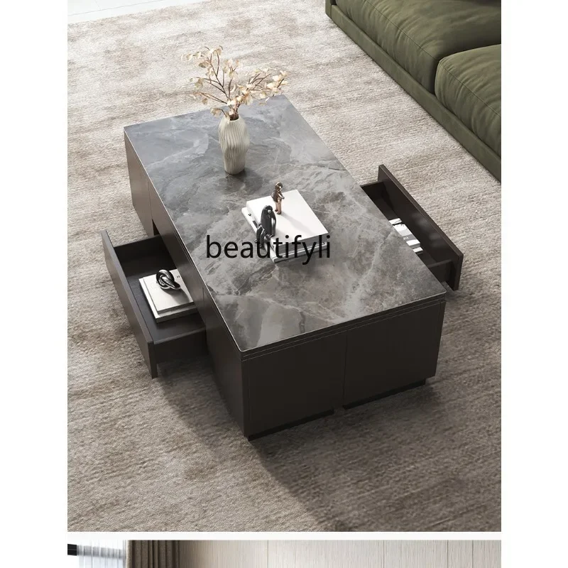 LXMultifunctional Adjustable Coffee Table and Dining Table, Simple Modern Design for Small Living Rooms, Foldable and Integrated