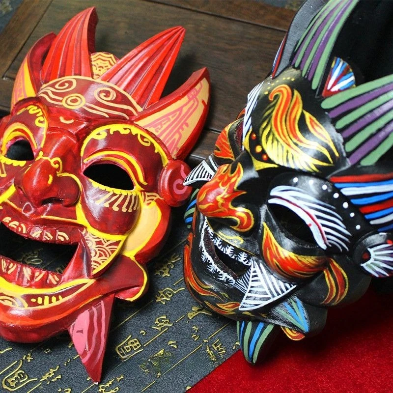 Nuo Opera Mask COS Guizhou Intangible Cultural Heritage Full Face National Style Props
