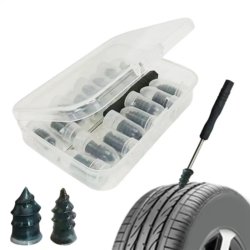 30X Motorcycle Tire Screws Rubber Nails Car Tyre Repair Tools Kit Quick Tire Puncture Repair Maintenance Kit-A08Q