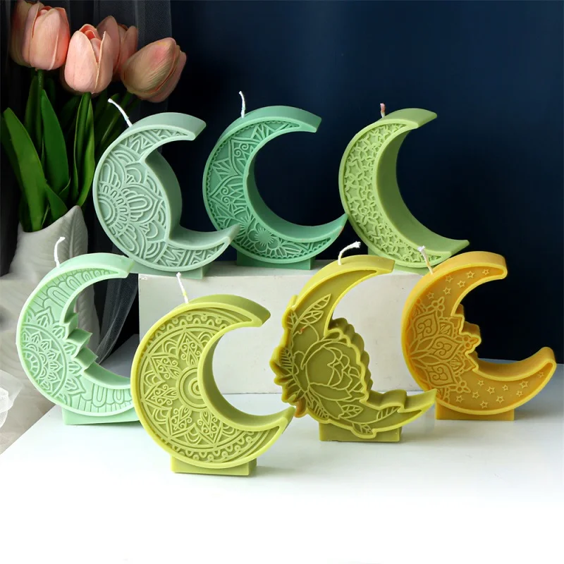 

3D Embossed Lace Moon Silicone Candle Mold, DIY Moon Aroma Plaster, Creative Home Decor Ornaments,Handmade Making Wedding Gifts