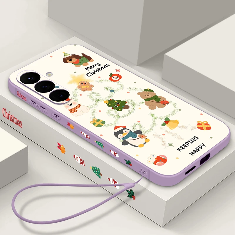 حافظة لهاتف سامسونج جالاكسي S25 S24 S21 FE S24 S22 S23 Ultra S22 Plus S25 Edge لطيف عيد ميلاد سعيد نمط غطاء الهاتف #2