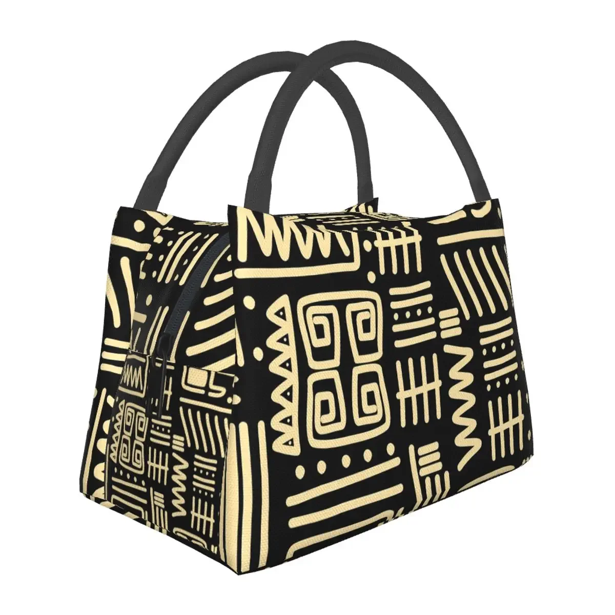 African Ethnic Lunch Bag Patchwork Print Outdoor Picnic Lunch Box For Adult Graphic Design Tote Food Bags Oxford Cooler Bag
