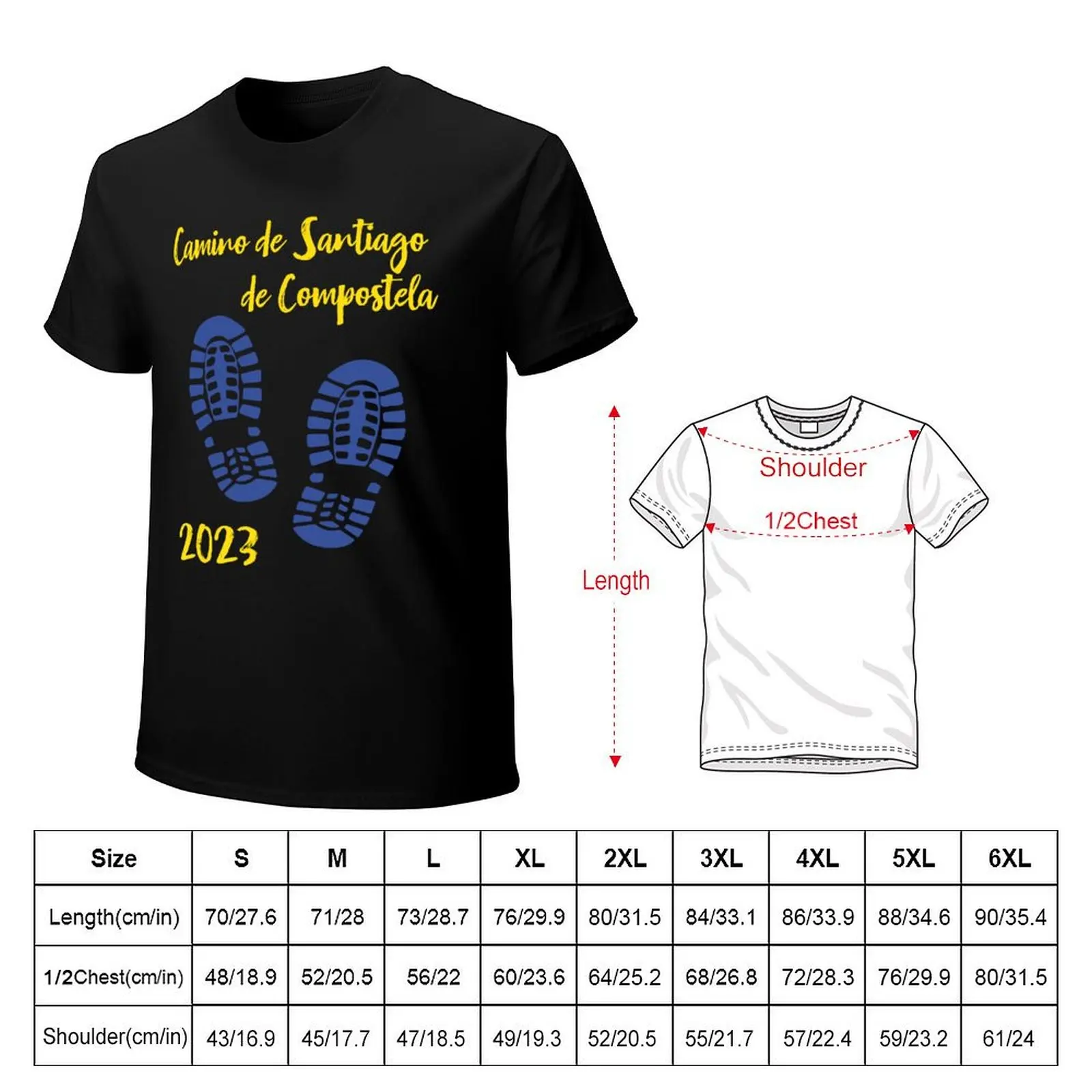 the traces of the Camino de Santiago de Compostela T-Shirt printed t shirts for man T-Shirt