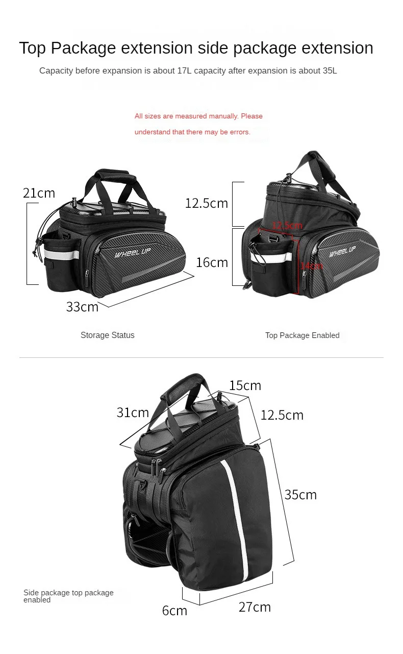 Bicycle Rear Seat Bag Riding Waterproof Mountain Bike Tail Bag Shelf Bag Cycling Accessories and Equipment