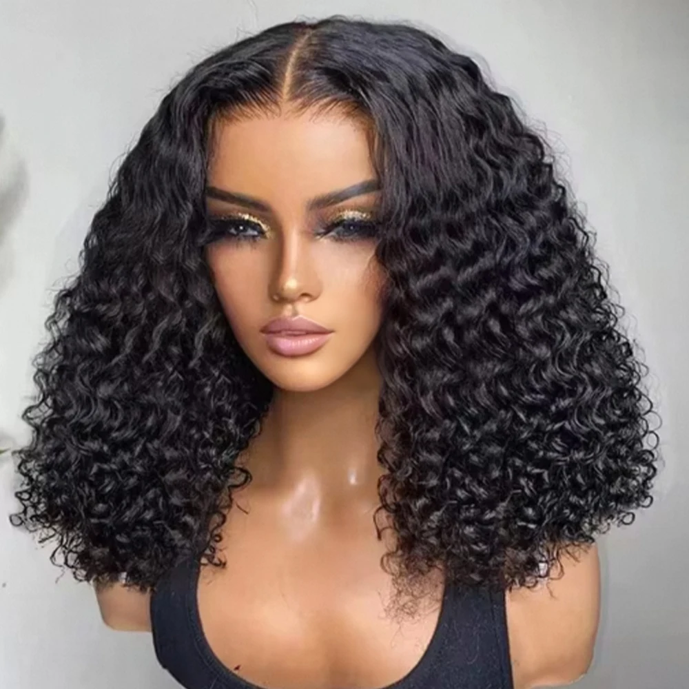 قصيرة بوب شعر مستعار 13x4 5x5 HD الدانتيل الباروكة الأمامية جيري شعر بشري مجعد شعر مستعار موجة المياه 13x4 الدانتيل ريمي شعر مستعار بشري للنساء للبيع #1