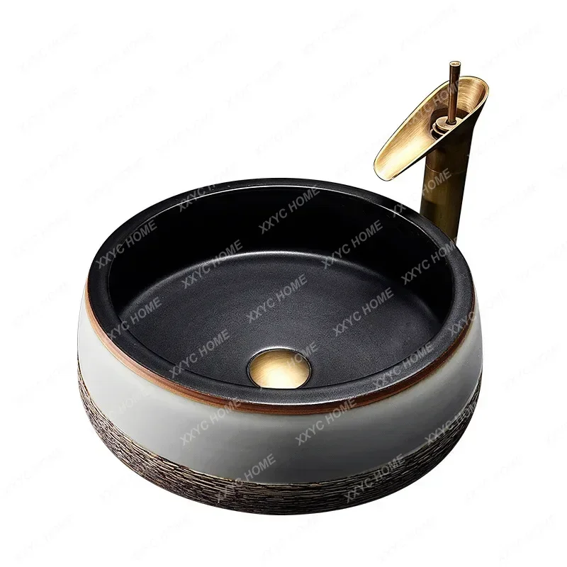 Antique Wash Basin Table Basin Retro Ceramic Washbasin Bathroom Art