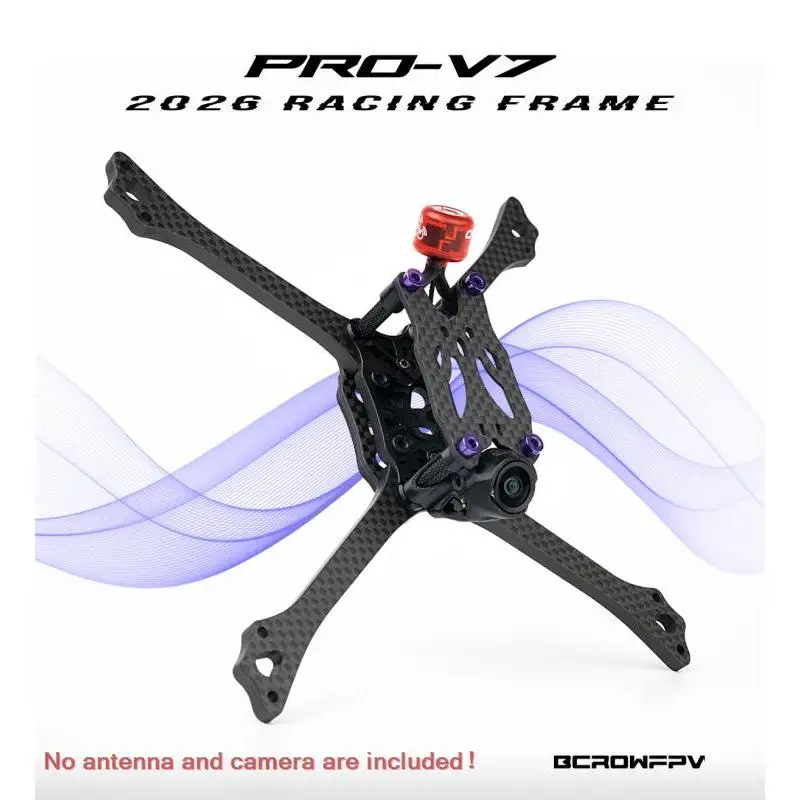 BCROWFPV PRO-V7 Racing Drone Frame Kit 2026 New Model, Carbon Fiber FPV Quadcopter Frame for 5 Inch DIY Drone