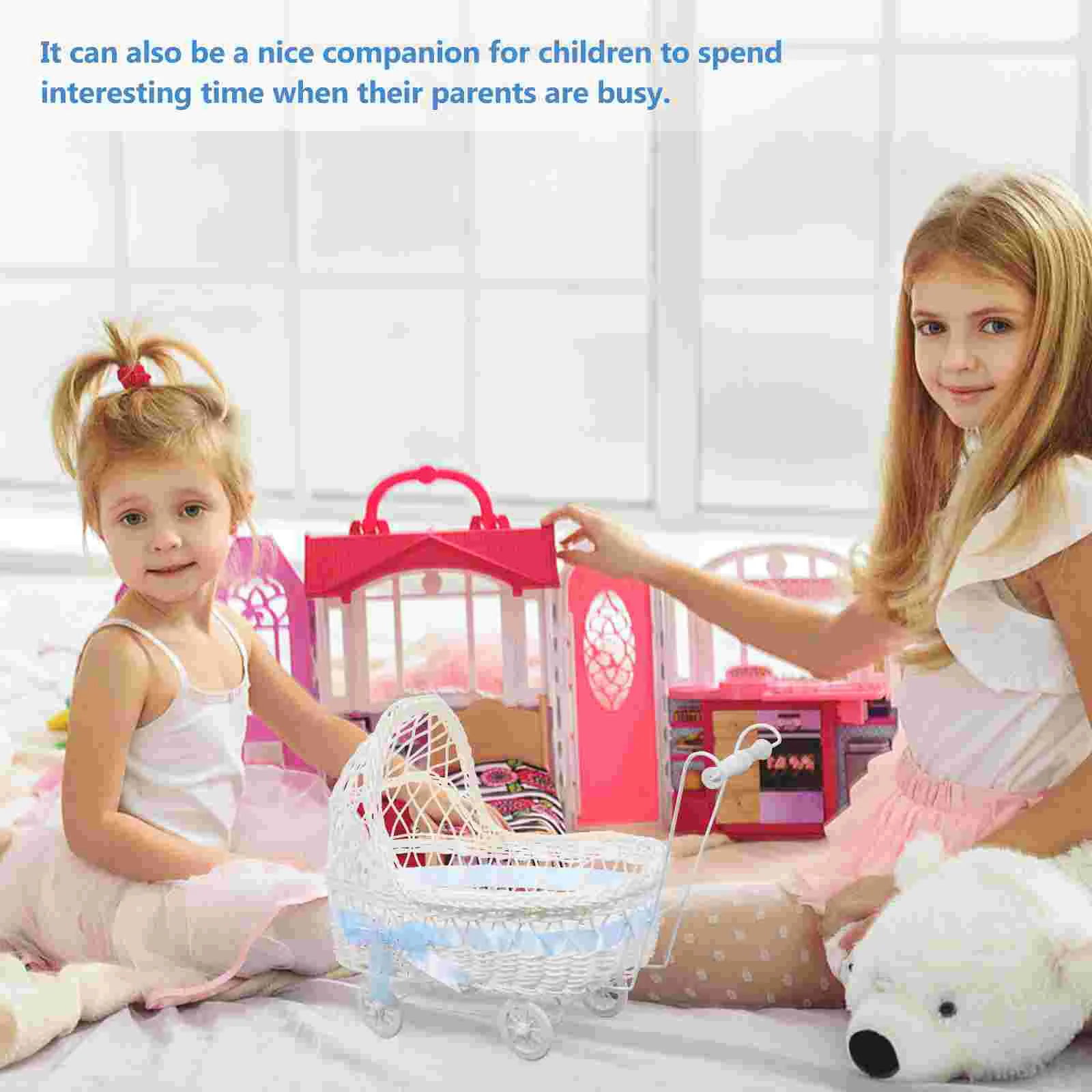 Cesta tejida para carrito de bebé, cestas de almacenamiento multifuncionales para recuerdo de fiesta, decoración de regalo de flores y dulces, Baby Shower