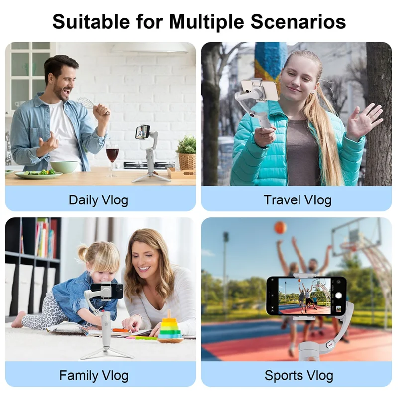 

Stylish-3-Axis Handheld Gimbal Stabilizer Foldable Handheld Phone Video Record Vlog Anti-Shake Stabilizer For Smartphone Iphone