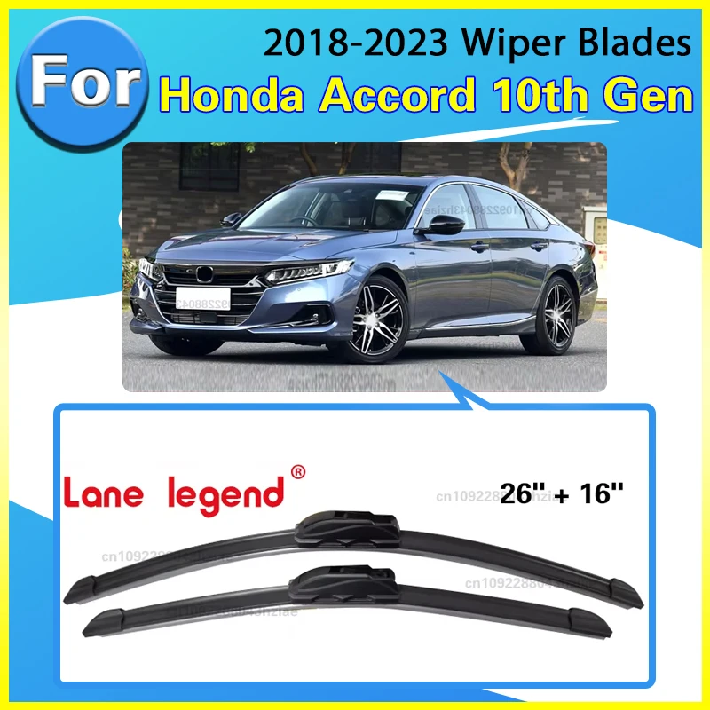 Frontwischerblätter-Set für Honda Accord 10. Generation 10 2018–2023, Windschutzscheibenbürsten, Windschutzscheiben-Fenster-Nachfüllungen 2019 2020 2021 2022