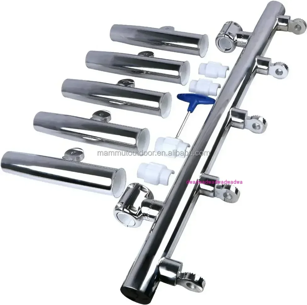 Boat Accessories Multi Tube Fishing Rod Holder Polished Stainless Steel Yacht Fishing Rod Support Adjustable For 26MM-32MM