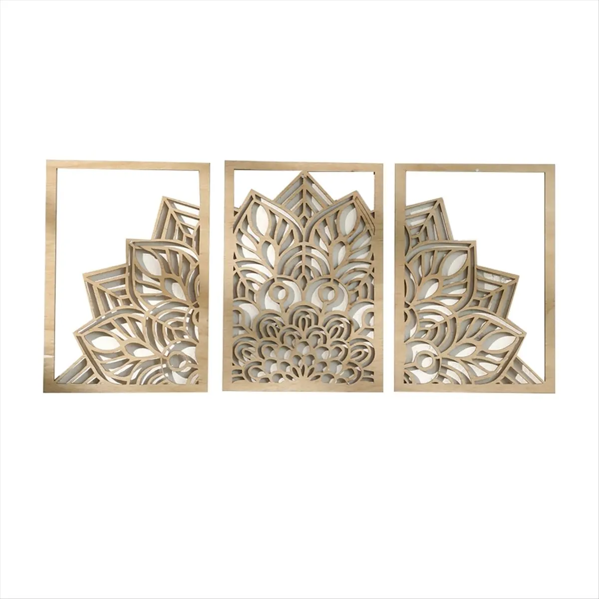 HITL Wooden Leaf Hollow Pendant Bedroom Decoration Living Room and Dining Room Decoration