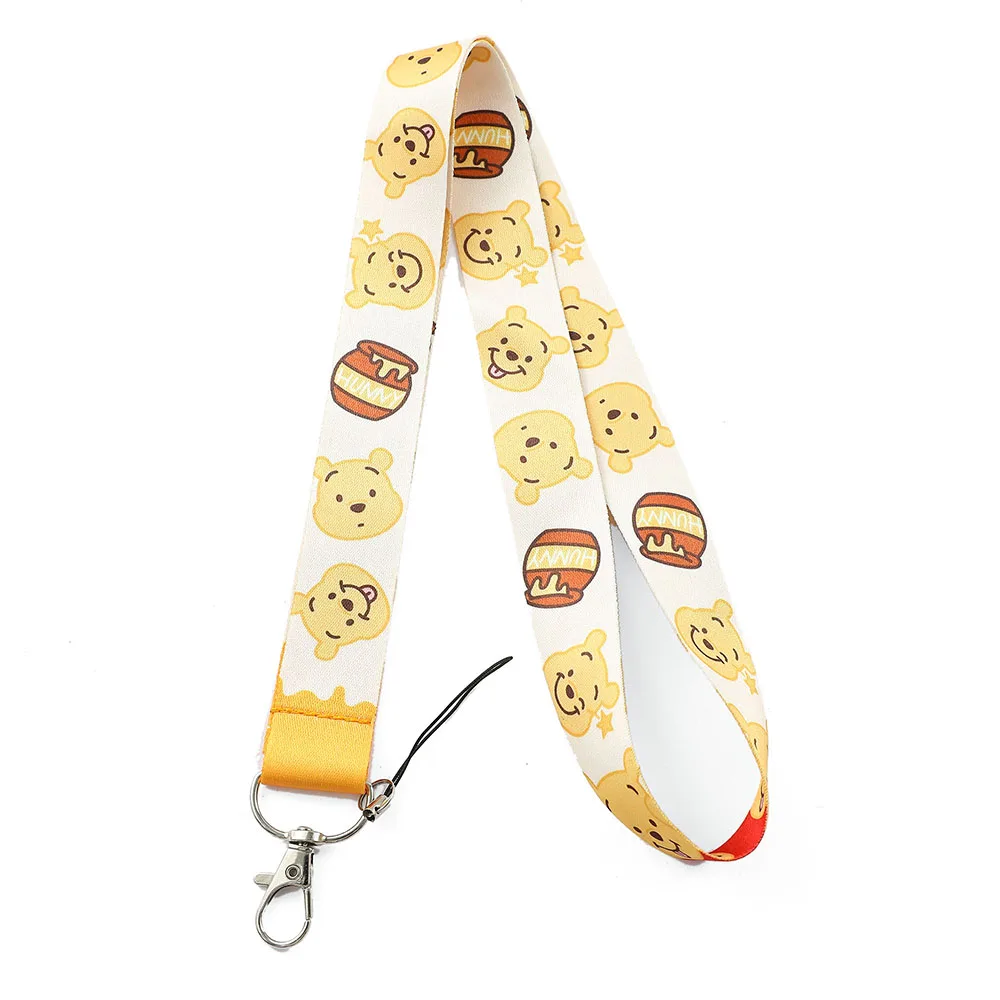 Winnie the Pooh Stitch Cordino per chiavi Portachiavi Porta badge ID Carta di credito Pass Hang Rope Lariat Telefono Fascino Regalo