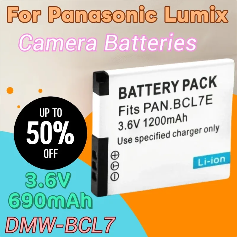 

New High Quality 3.6V 690mAh Camera Battery DMW-BCL7 BCL7 BCL7E for Panasonic Lumix DMC-F5 FH10 FS50 SZ10 DMC-SZ9 SZ8 SZ3 XS1XS3