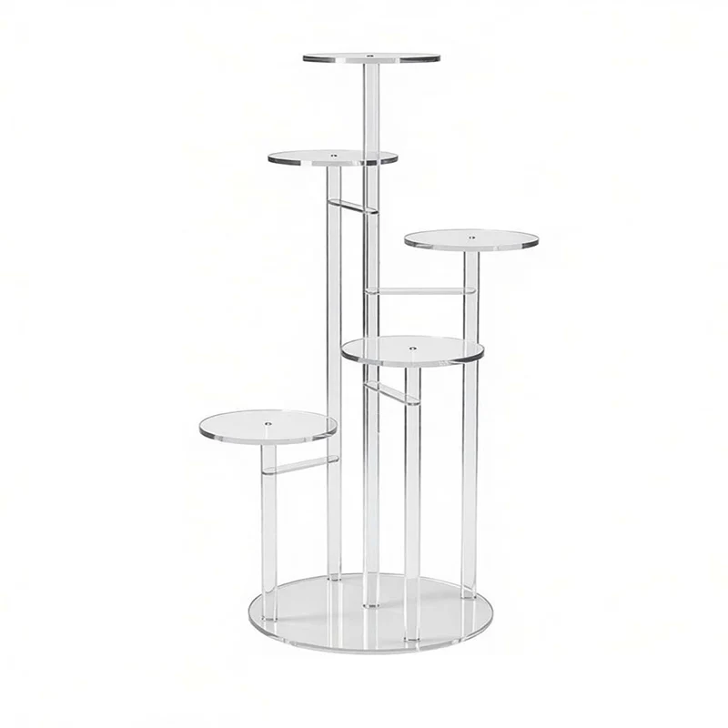 Acrylic Plant Shelves Potted Flower Plant Stand Rack Multiple Flower Pot Holder Shelf Indoor Planter Display Organizer