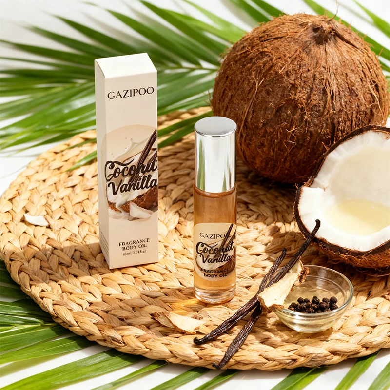 

Milk Oat Coconut Vanilla Perfume,Oriental Gourmand Sweet Warm Women Roll-On Scent,Popcorn /Almond Cookies/Cream Peach Fragrance