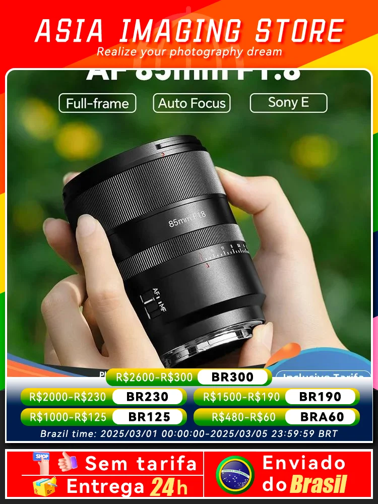 7artisans AF 85 mm F1.8 Vollformat-Kameraobjektiv mit großer Blende und Autofokus für Sony E-A7R A74 A7R4 A7C A6600 Nikon Z Z7II Z6II Z5