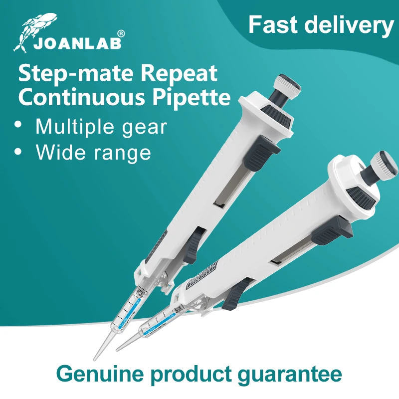 JOANLAB Continuous Dispenser Laboratory Dispensing Pipette Adjustable Liquid Handling Stepper 0.5-50ml Volume