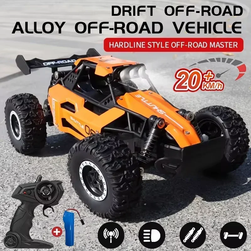 2WD 1:16 RC Car 2.4G Off Road Remote Control Cars Radio Buggy Truck Racing Climbing Drift with Led Lights Children Boy Toys Gift