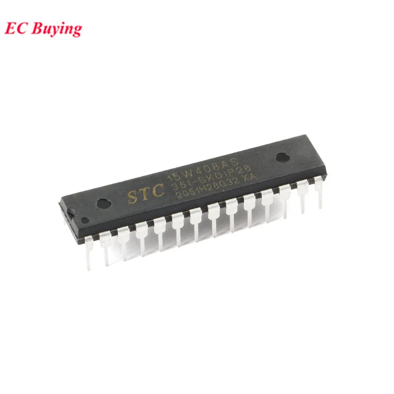 5pcs/1pc STC15W408AS STC15W408 STC 15W408AS Microcomputer Microcontroller MCU SMD STC15W408AS-35I-SKDIP28 1T 8051 Single Chip IC