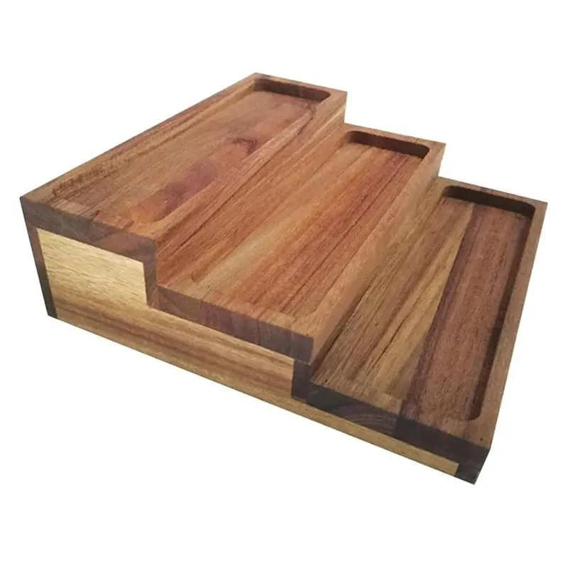 CQMF-3 Tier Spice Rack Wood Stability Countertop Spice Storage Holder For Spice Bottles Cupboard