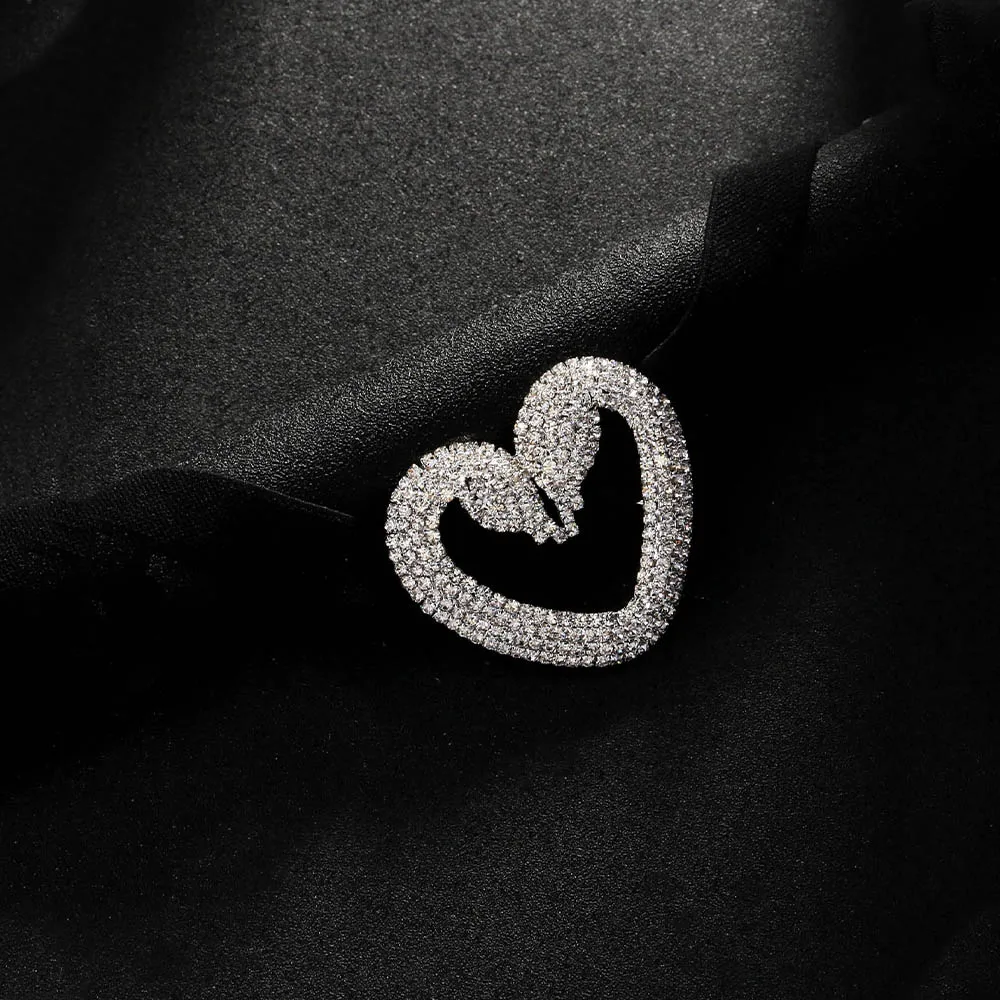 Fashion Y2k Heart Choker Necklace Elastic Rope for Girl Party Gift Romantic Valentine\'s Day Gift Rhinestone Collar Jewelry Women