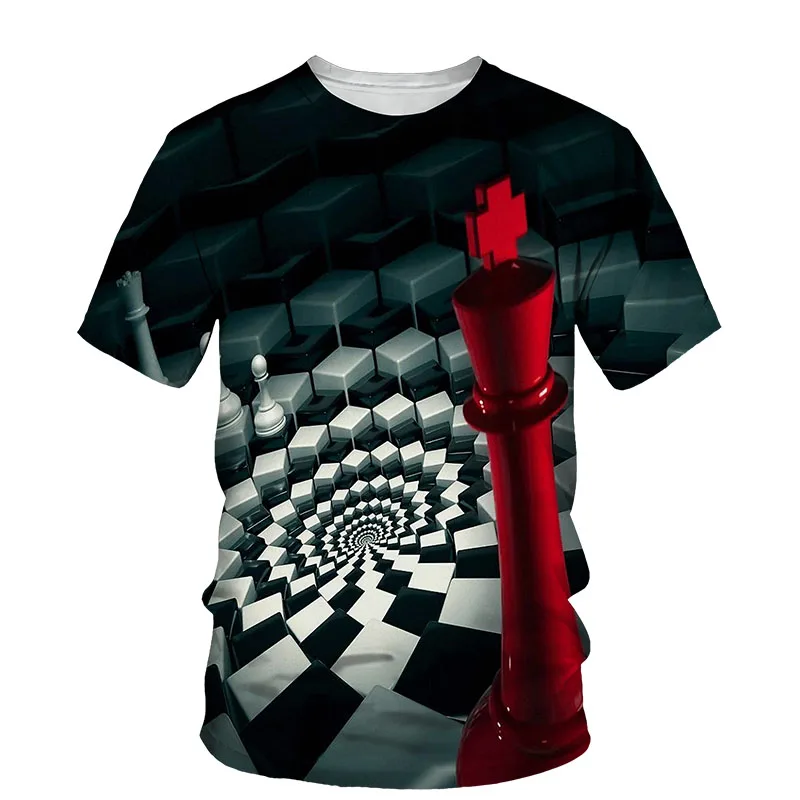 Summer Chess 3D Print T-Shirts Men Woman Fashion Streetwear O-Neck Casual Short Sleeve T Shirt Harajuku Kids Tees Tops Clothing