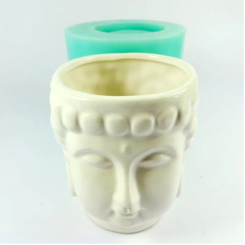 

PRZY Mold Silicone 3d Vase Molds Cement Flowers Pots Buddha Head Mould Classic Home Furnishings Desktop Decorations Silica Gel