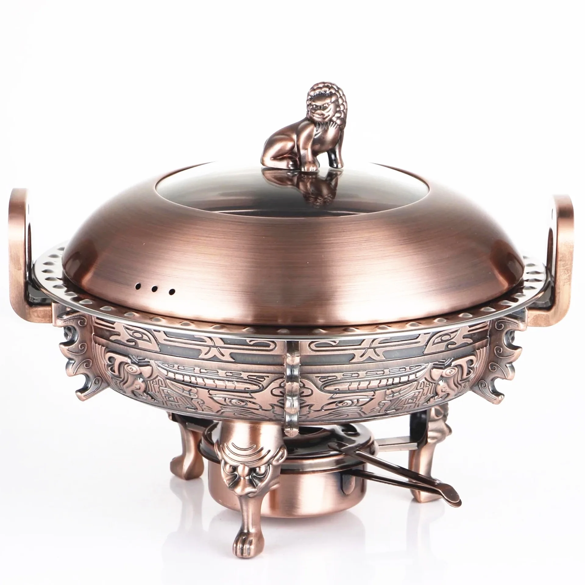 

Retro Stainless Steel Buffet Stove Portable Chinese Hot Pot Alcohol Stove Restaurant Self-service Hot Pot Cookinghot Pot