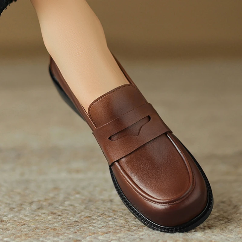Spring Oxford Shoes For Women Genuine Leather Desinger Flats Loafer Casual Elegant Walking Shoes Men Big Size 48 Comfortable view 5