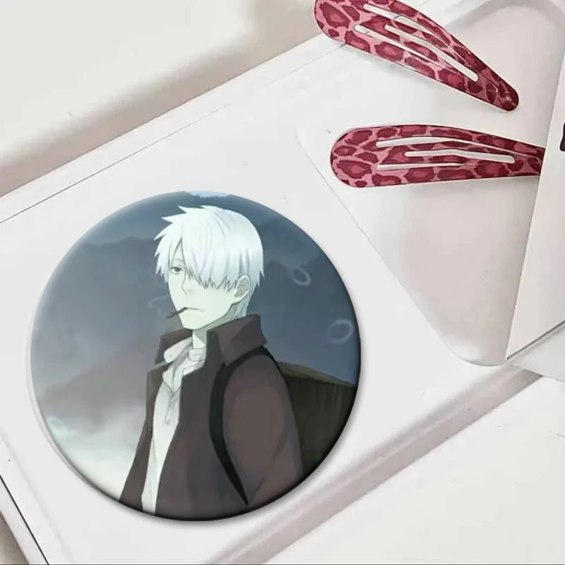 58mm Manga Mushishi‌ Handmade Tinplate Brooches Round Badge Lapel Pin for Bag Accessories Clothes Decor Practical Souvenir Gifts view 3