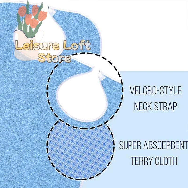 Elderly Pocket Dining Bib Stain Resistant Adult Apron for Meal Protection in Assisted Living Facilities