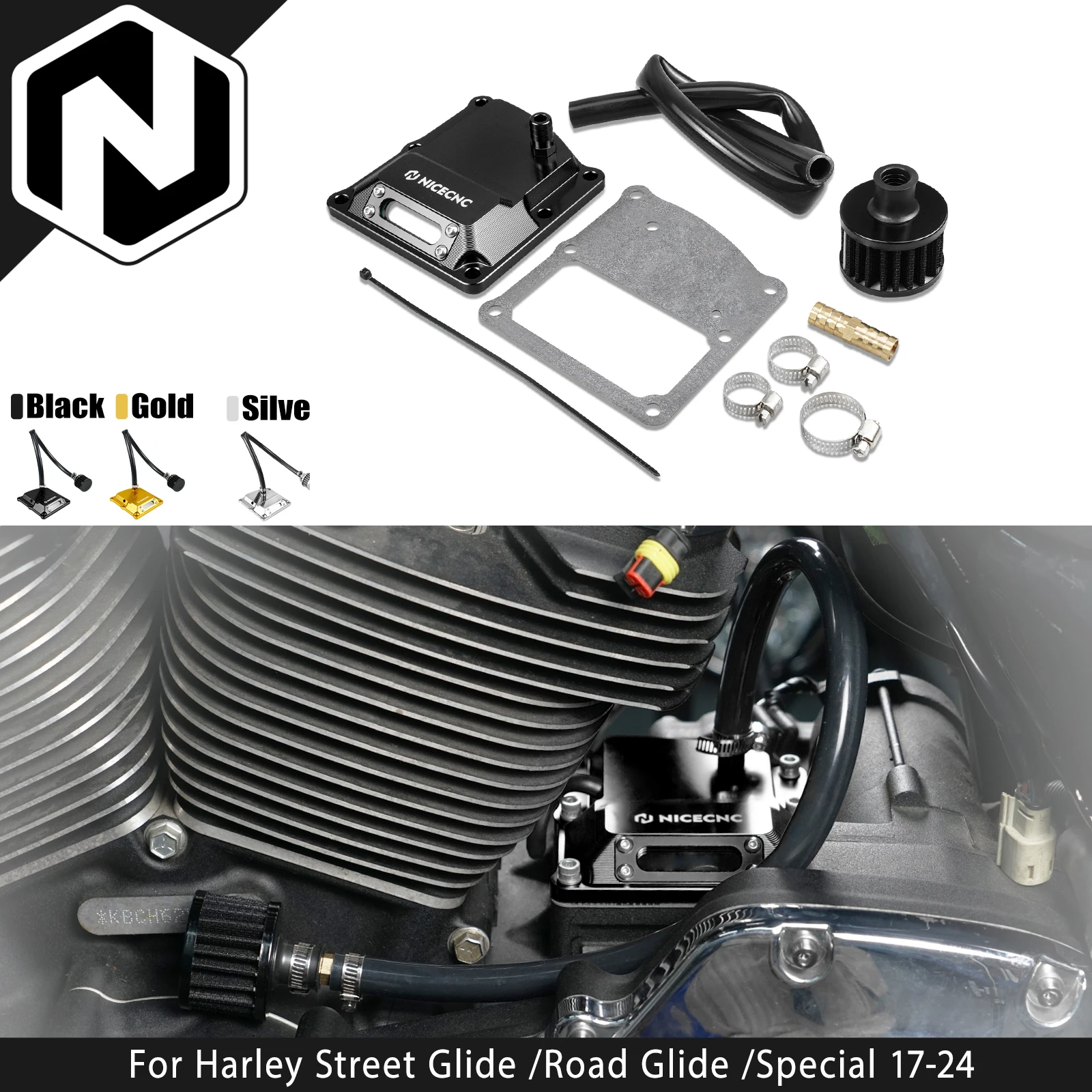 

For Harley M8 Engine Street Glide FLHX /Special 17-24 Vented Transmission Top Cover Road King FLHR Road Glide Fat Boy Low Rider