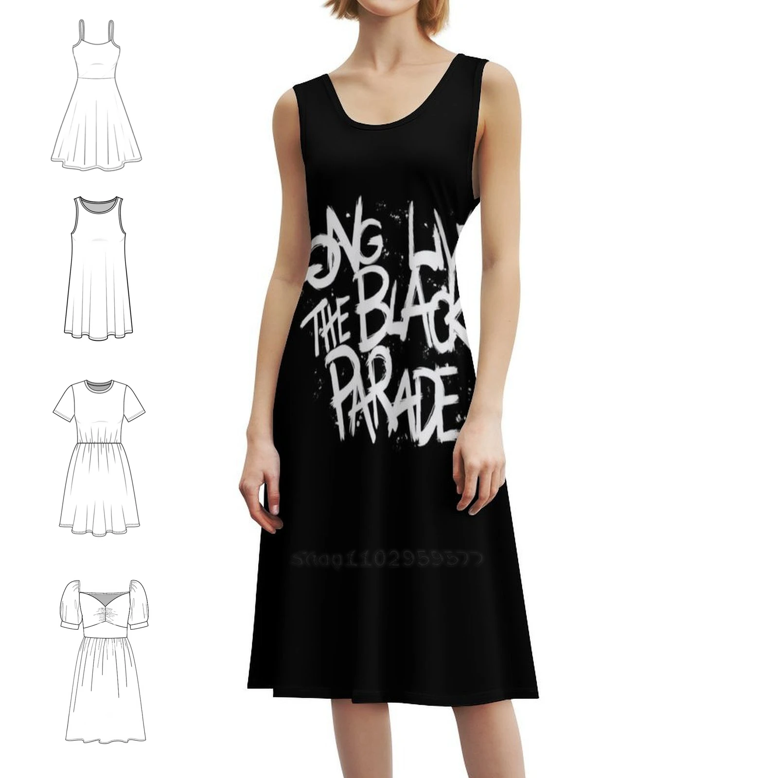 

Женское уличное праздничное платье Long Live The Black Parade, модная клубная одежда с принтом для женщин, Mcr Helena Three Cheers For