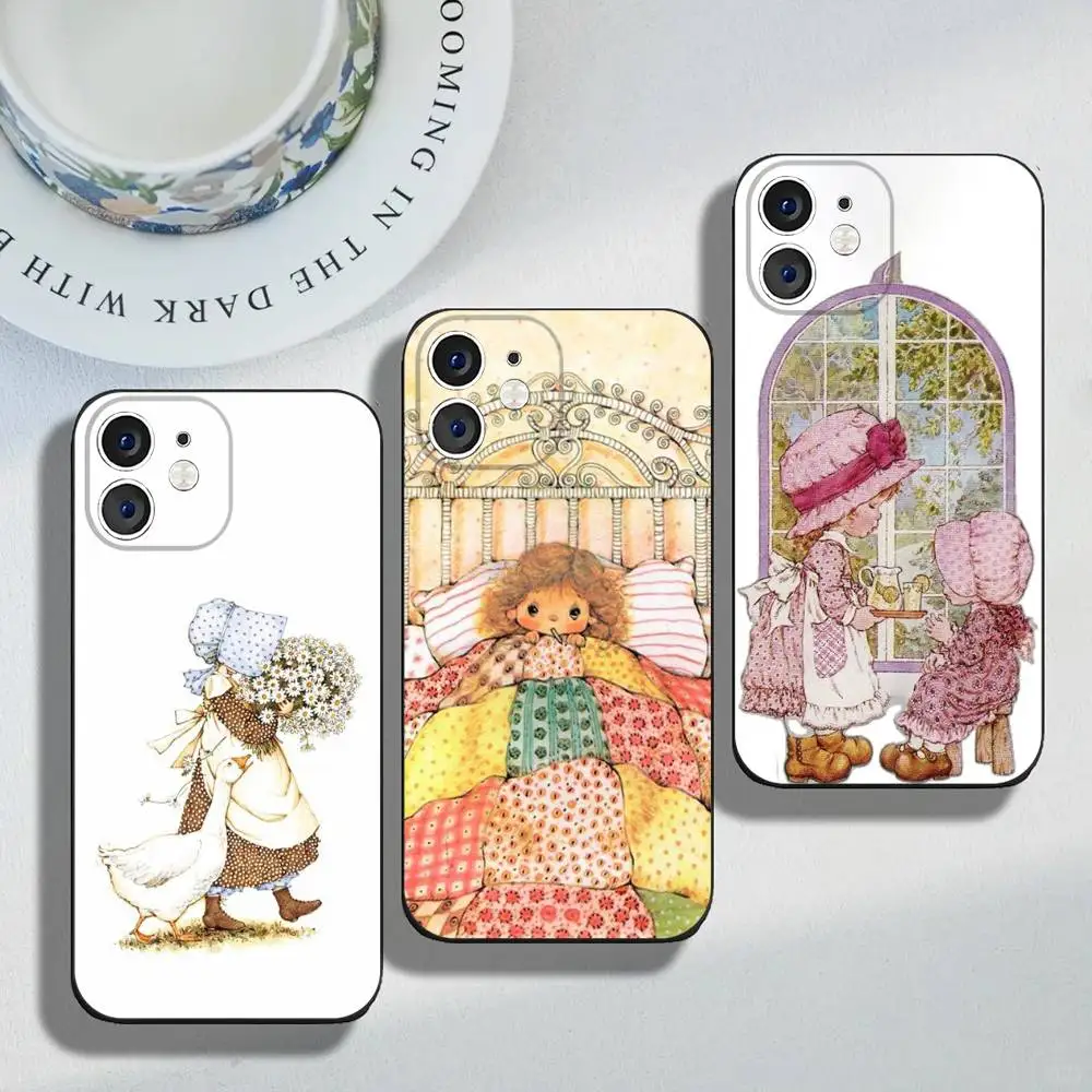 S-Sarah K-Kay Pattern Phone Case For iPhone 17,16,15,14,13,12,11,Pro,Max,Plus,SE4,Air Original Liquid Silicone Rubber Cover