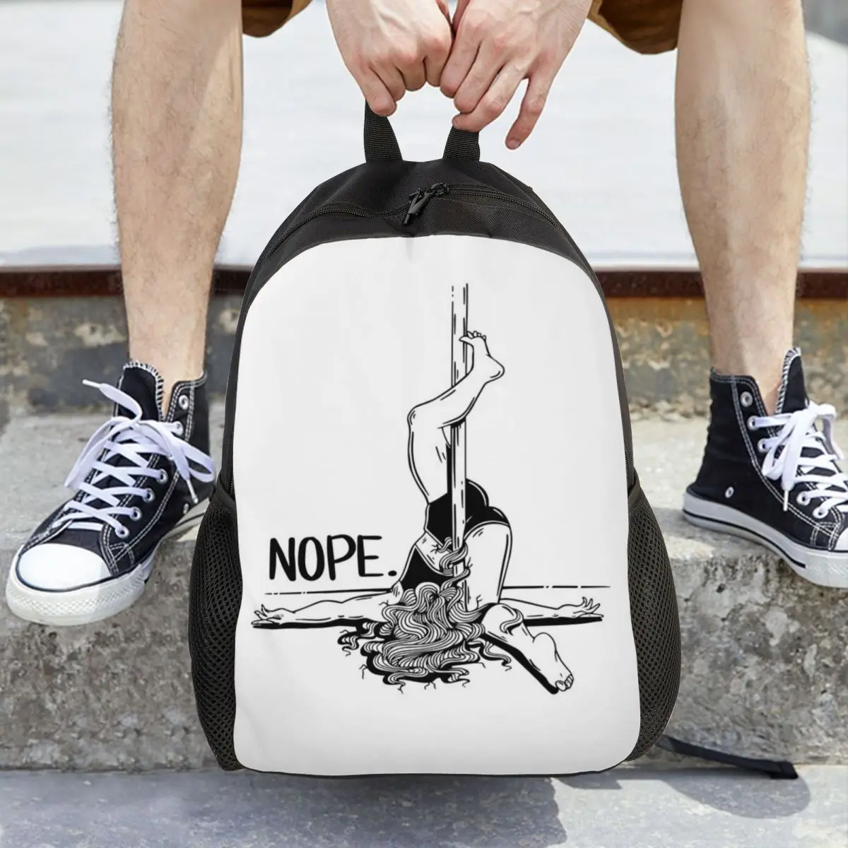 

Pole Dance NOPE - Black Backpack Daypack Large Capacity Boys Girls BookBag School Bag Shoulder Bags for Men Women
