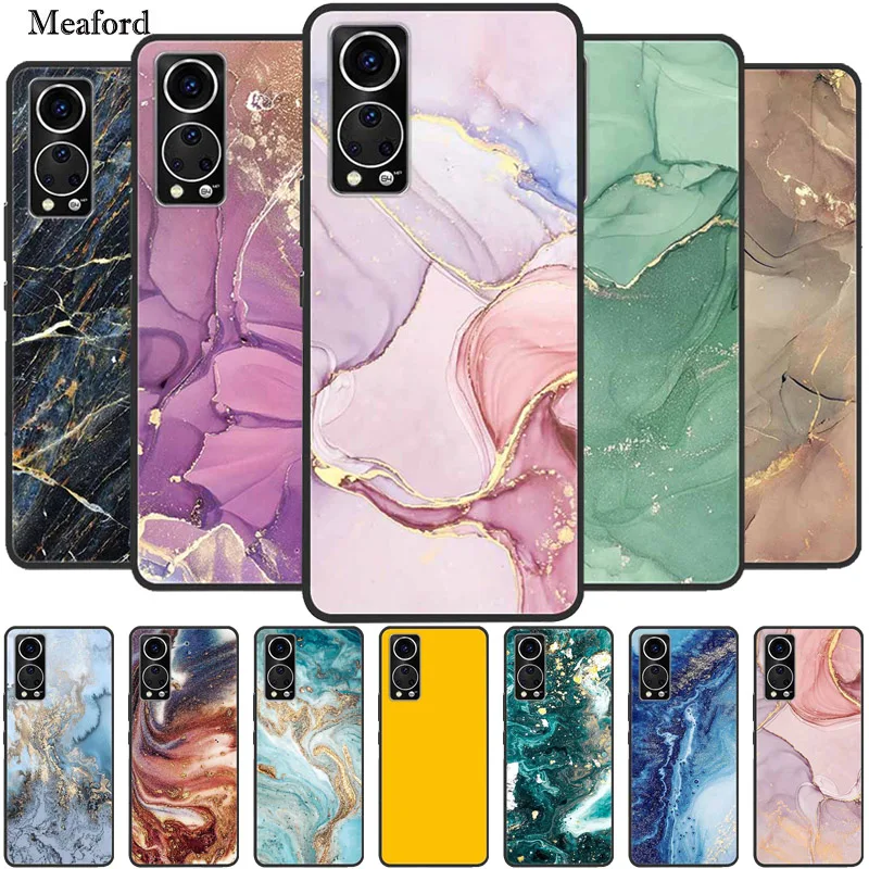 For ZTE Axon 30 5G Case Marble Silicone TPU Soft Phone Back Cover Case For ZTE Axon30 5G Coque Protective A2322G Cartoon Fundas