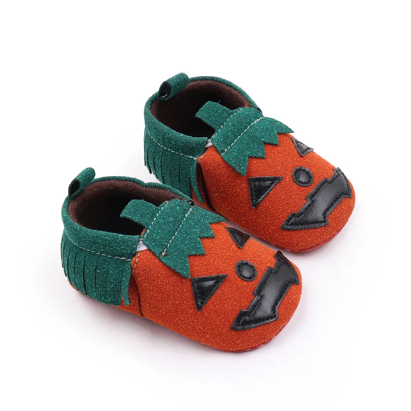 Halloween pumpkin soft-soled toddler 0-1 year old baby drop shoes BHX3136