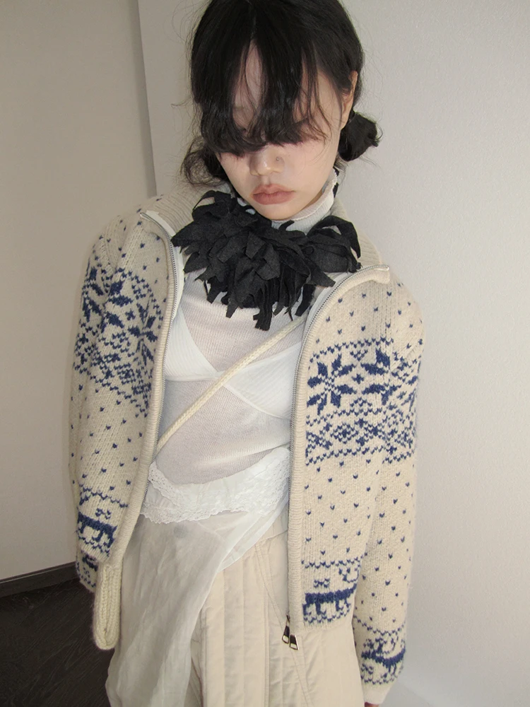 

Вязаный свитер в стиле ретро Fair Isle, пальто для женщин, осень-зима, весна, уличный свободный крой, Thiened Long Sve