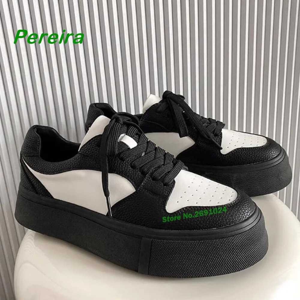 Men's Shoes Low Top Board Shoes Newest Color Blocking Sports Boots Men's Casual Lace Up Ankle Boots Platform Height Increasing