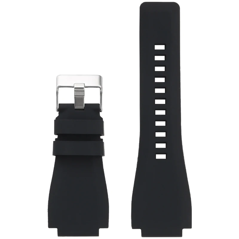 34 * 24mm Silicone Watch Strap For Bell & Ross BR01 BR03 Raised  Waterproof Sports BR-01 BR-03 Extended BR Rubber Watchband Men