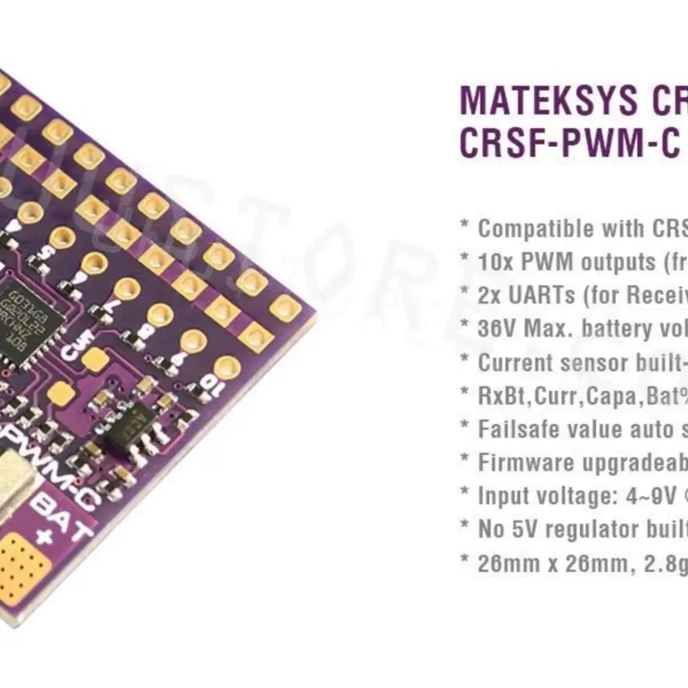 Mateksys Matek CRSF TO PWM CONVERTER CRSF-PWM-6 and CRSF-PWM-C for Multirotor Airplane Fixed-Wing RC FPV Racing Drones