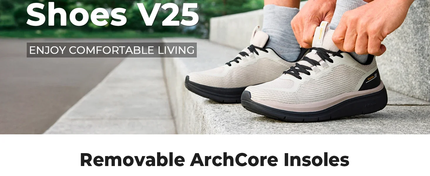FitVille Herren-Walkingschuhe mit breiter Zehenpartie, dicke Sohle, lässige Sportsneaker, bequeme Fitness-Laufschuhe für Herren, atmungsaktiv für den Herbst – Detail 4