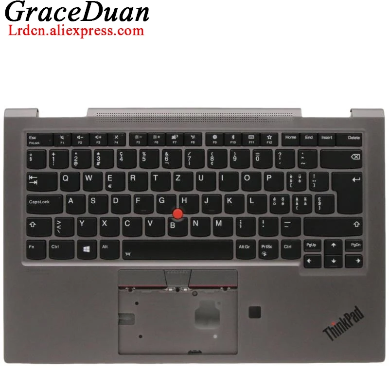 

SWS Swiss Grey Keyboard Upper Case Palmrest Shell Cover For Lenovo Thinkpad X1 Yoga 4th Gen 4 G4 5M10V24867 5M10V24903