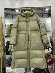 2022 mulheres jaqueta de inverno longo oversized quente grosso casaco casual feminino alta rua bat manga tamanho grande para baixo parkas