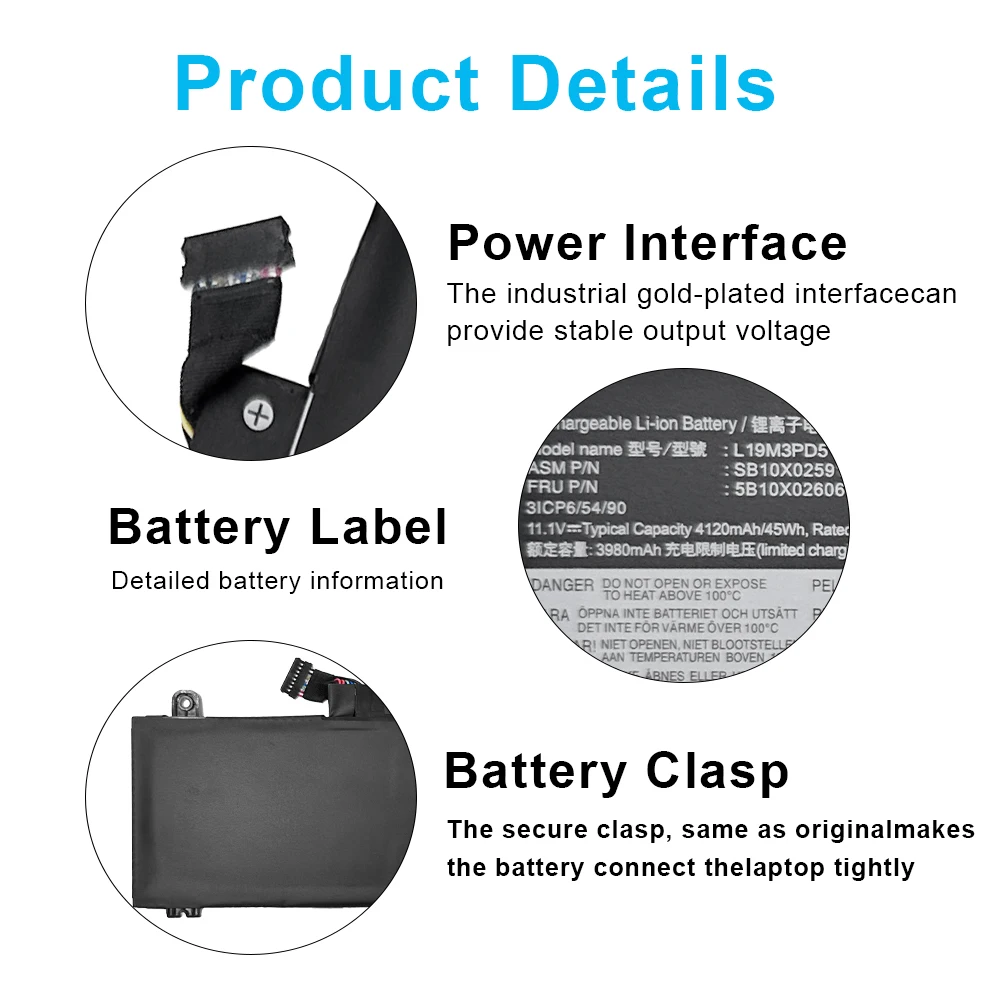 L19M3PD5 L19C3PD5 Laptop Battery For Lenovo Thinkpad E14 Gen 2 20T6 20TA/ E14 Gen 3 20Y7 20YE/ E15 Gen 2 20T8 20TD SB10X02597