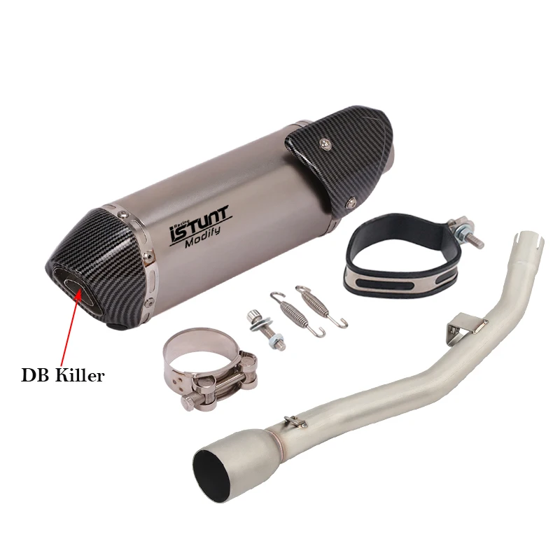 Motorcycle Exhaust Escape Mid Link Pipe 51mm Muffler Motocross DB Killer Slip On For YAMAHA WR125R WR125X WR125 R X 2009 - 2017