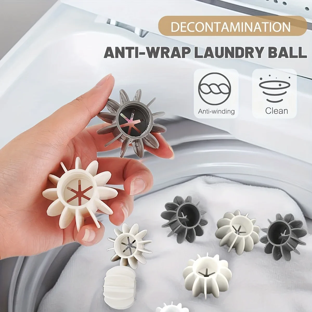 5pcs Household laundry ball cleaning and anti entanglement artifact drum washing machine magic cleaning and care ball