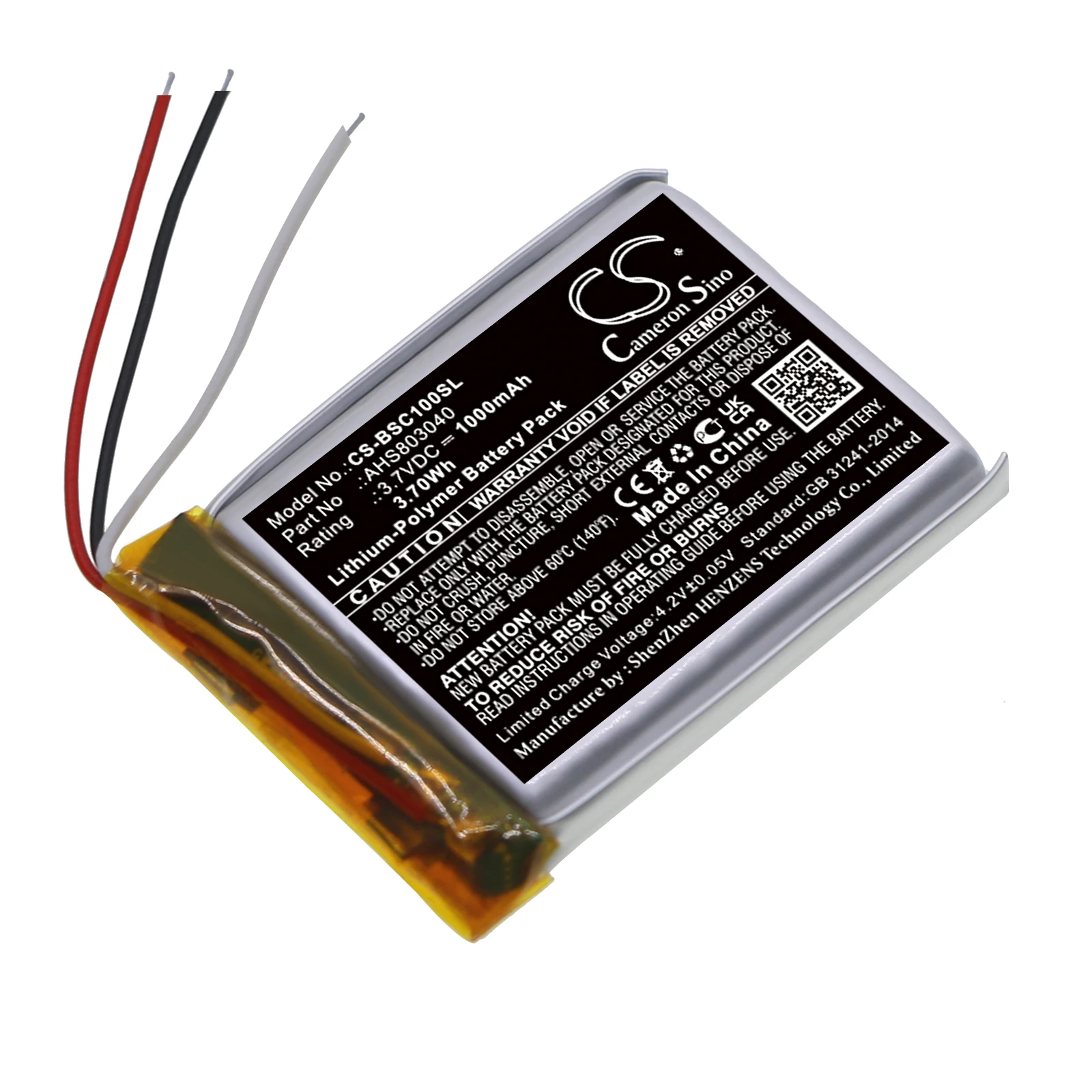 

Li-Polymer Speaker Battery for BOSE, 3.7V, 1000mAh, Compatible Models: SoundWear Companion